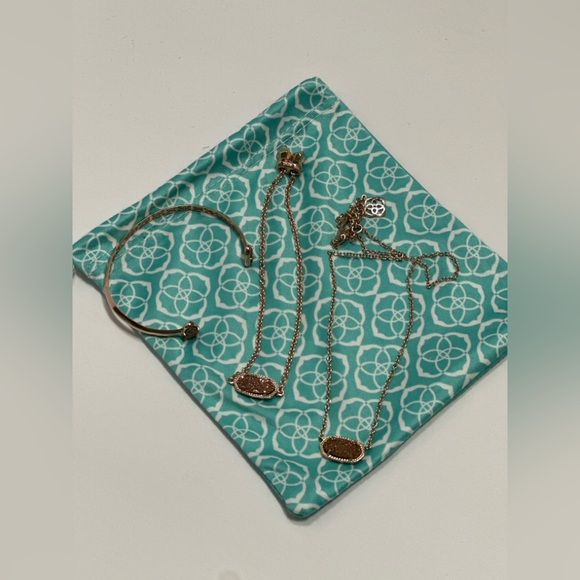 Kendra Scott Rose Gold necklace, bracelet, and cuff set - Picture 4 of 12
